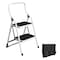 Stalwart 2-Step Stool - Folding Ladder with Handrails & Tool Bag - 330lb Capacity by White 325201TRE - alternate 1